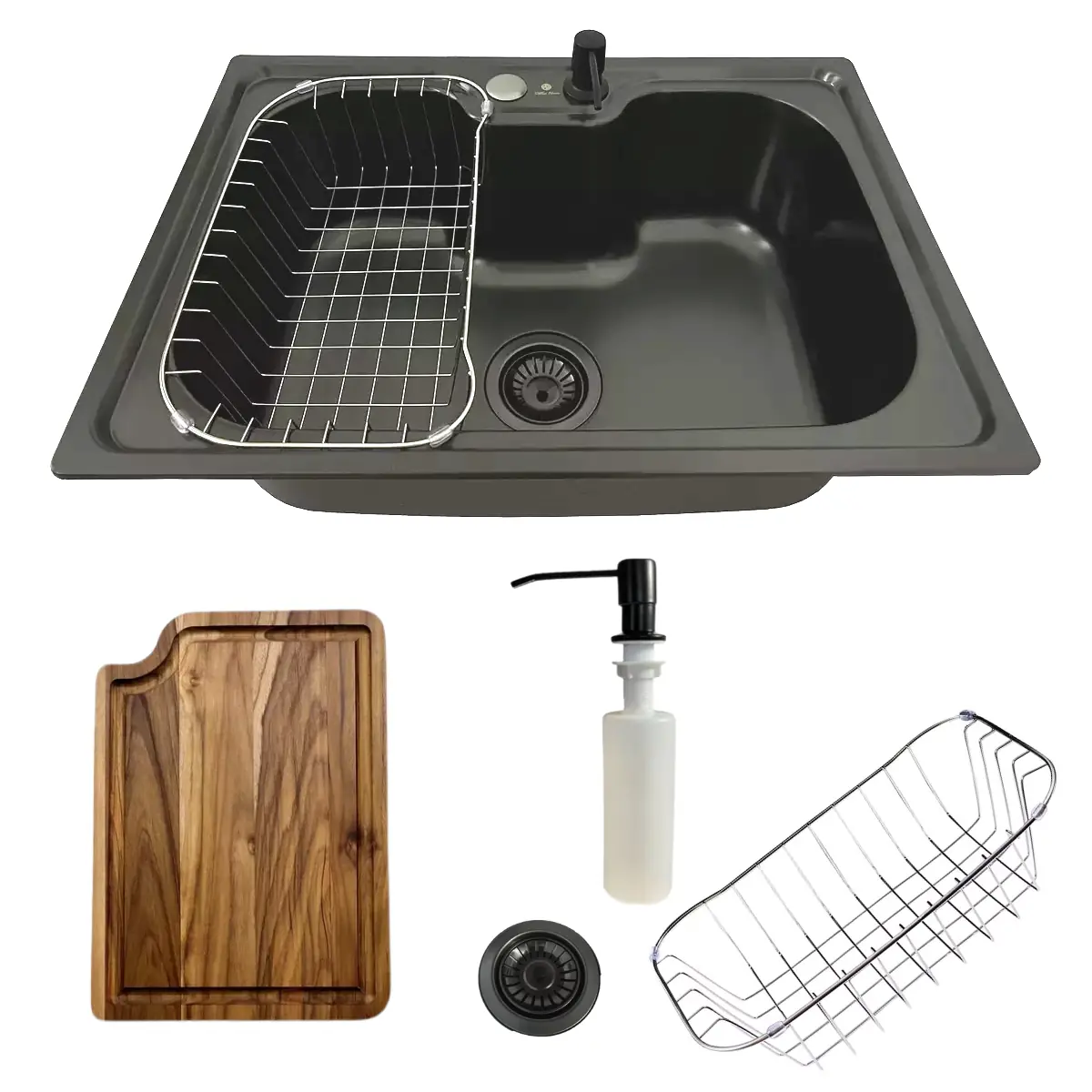 Cuba Gourmet 60x42cm Em Aço Inox Black + Acessórios E Tábua