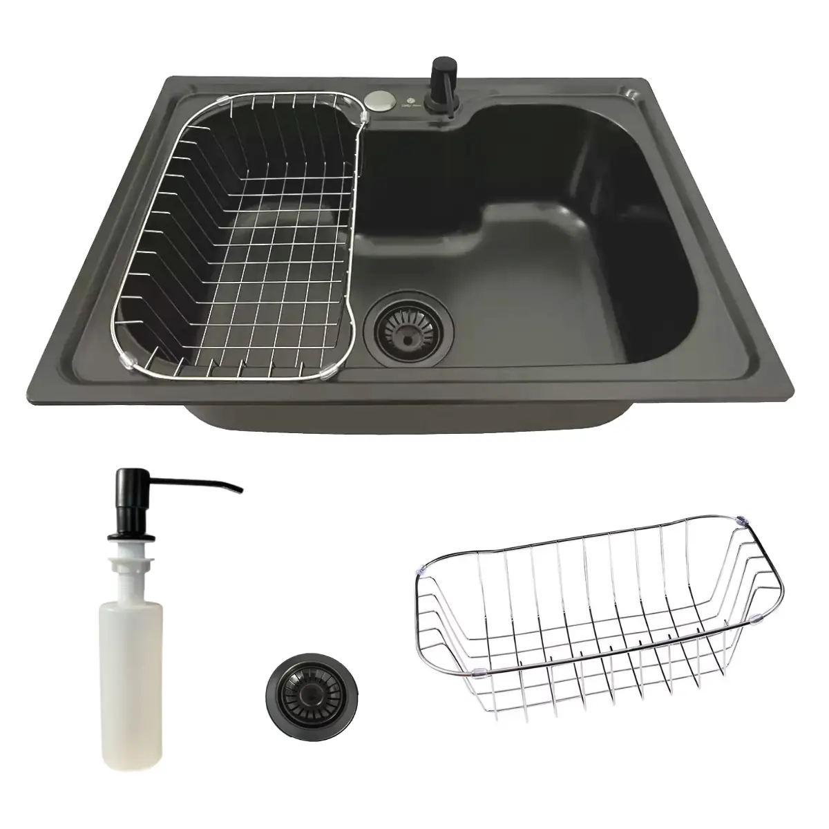 Cuba Cozinha Gourmet Inox Preta 50x40cm + Kit De Acessórios