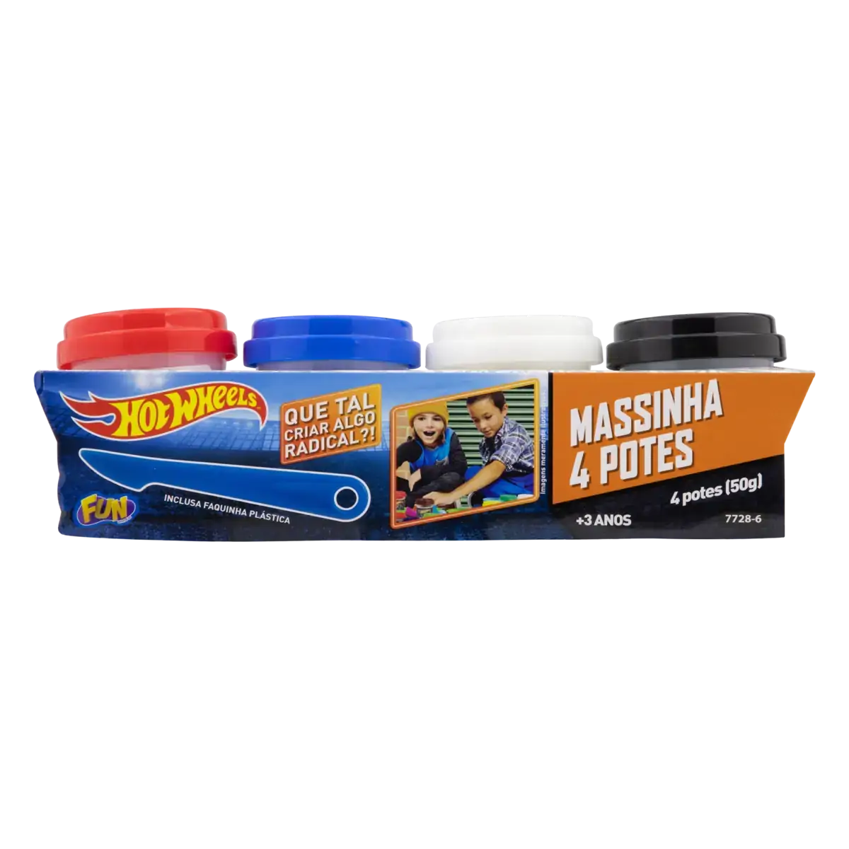 Massinha Hot Wheels Fun Divirta Se Caixa 4 Unidades 50g Cada