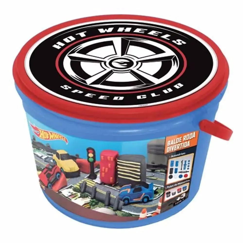 Massa De Modelar Fun Hot Wheels Balde Roda Divertida Ref.7728 8 Un
