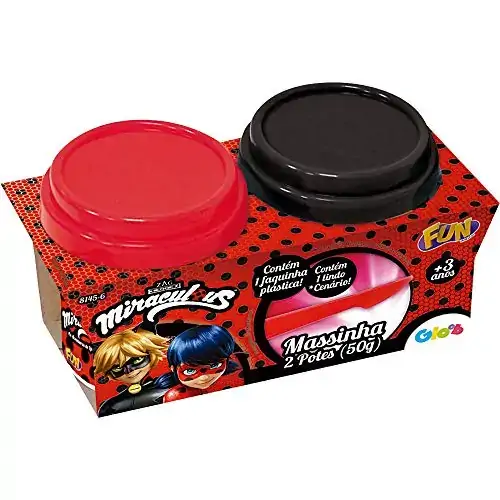 Brinquedo Miraculous Ladybug Massinha 2 Pote