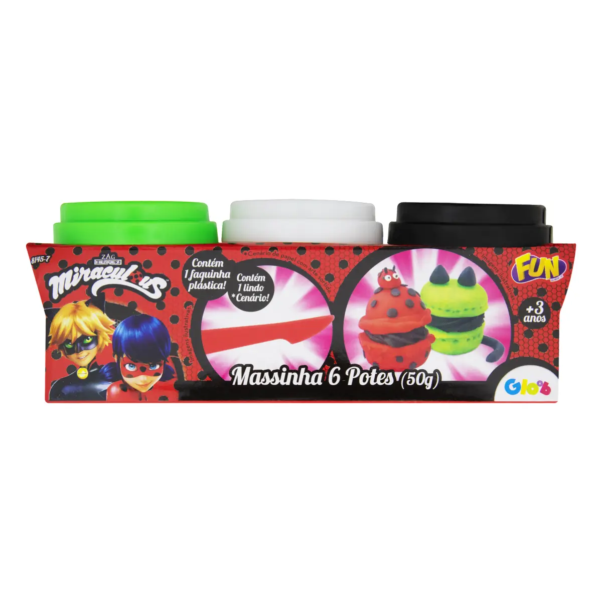 Massinha Miraculous Fun Divirta Se Caixa 6 Unidades 50g Cada