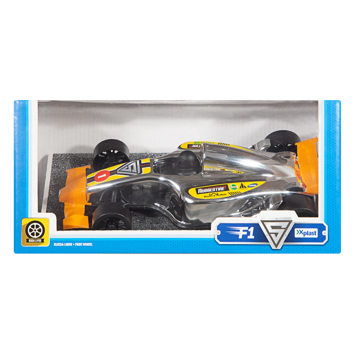 Carrinho Roda Livre Metalizado F1 Xplast Silver