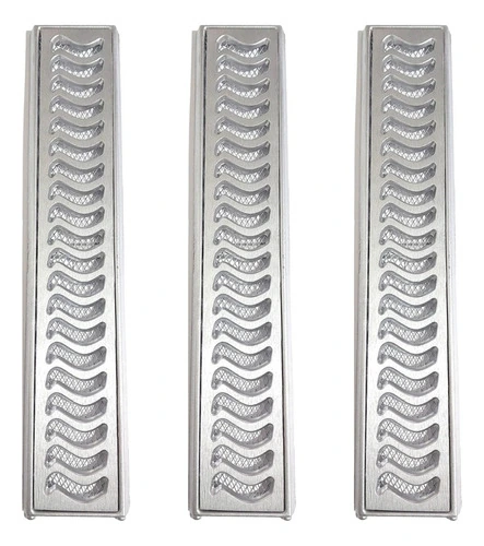 Ralo Grelha Linear Elite 10x150cm Em Alumínio Anti Inseto Com Aro De Fixação (03 Peças 10x50cm)