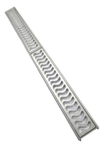 Ralo Grelha Linear 10x200cm Reforçada Anti Insetos Em Alumínio E Aro De Fixação(4 Peças De 10x50cm)