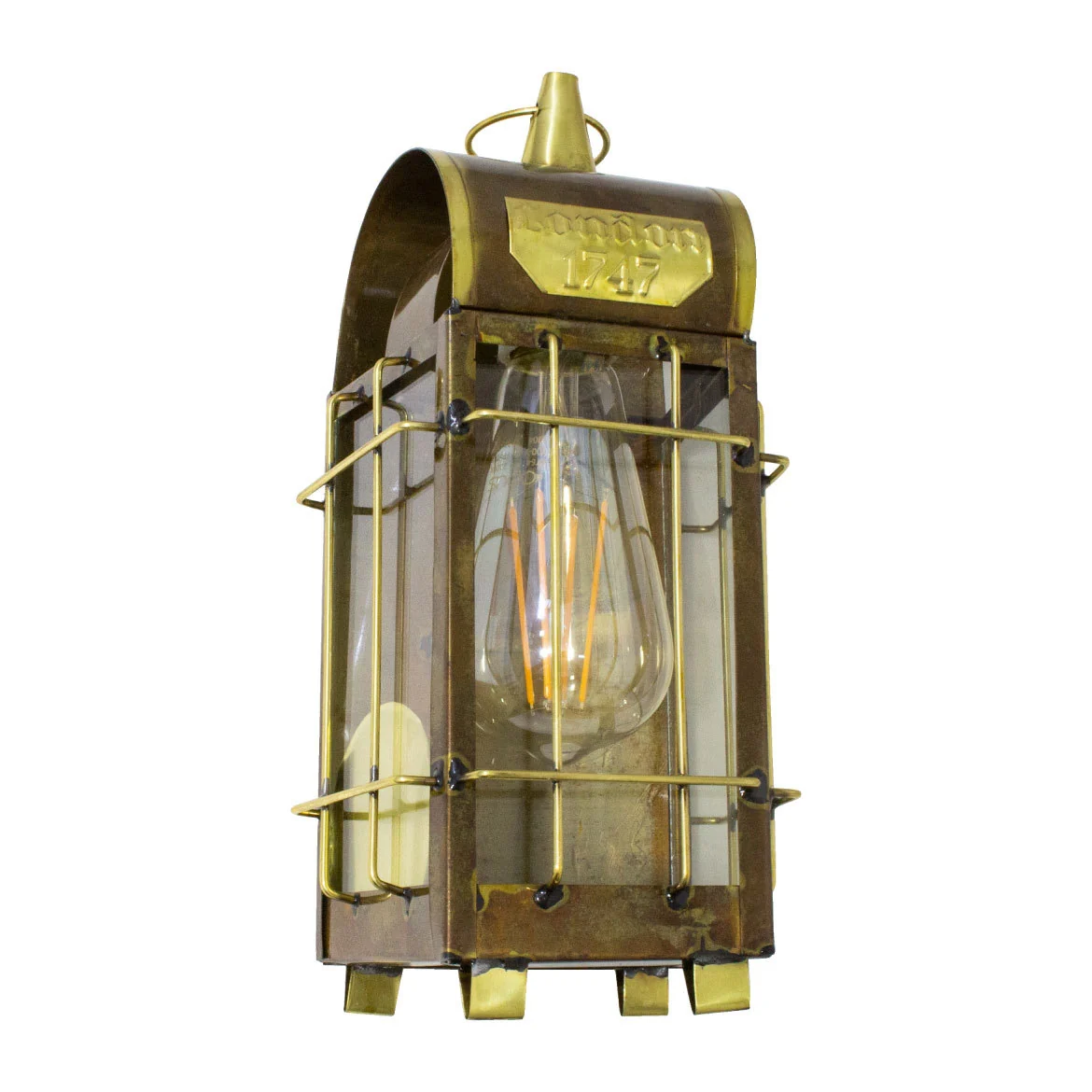 Arandela Artesanal Latão London Ouro Velho Vintage Rustica St1429
