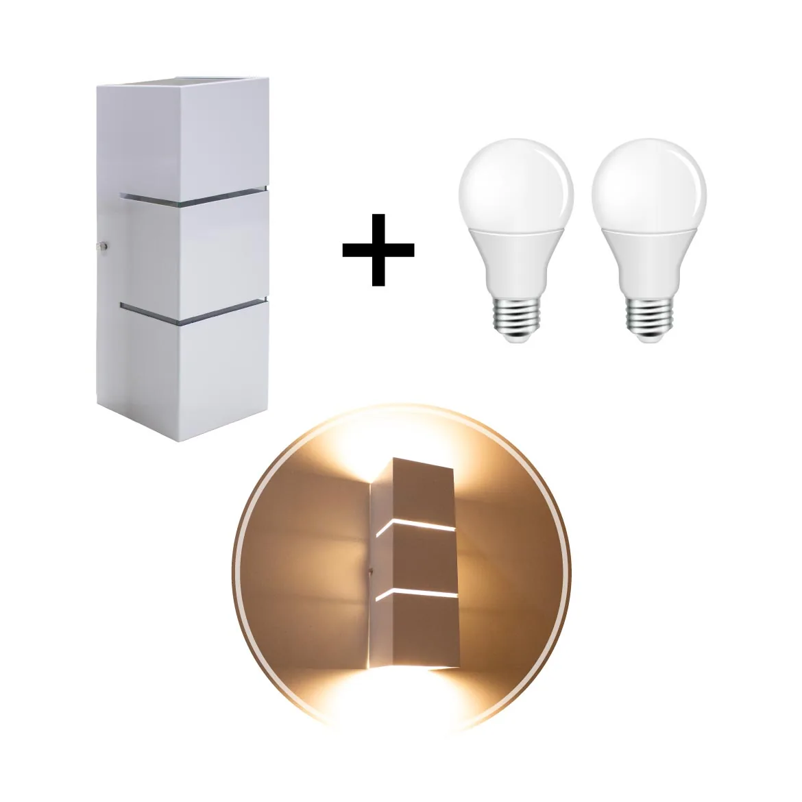 Arandela Focos Fachos Frisos 30cm + 2 Lâmpadas Led Par20 7w 6000k - Branca St1286