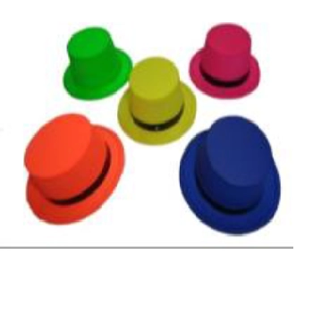 Chapeu Cartola Neon C/fita Ref.pa0093 F/cha7954m