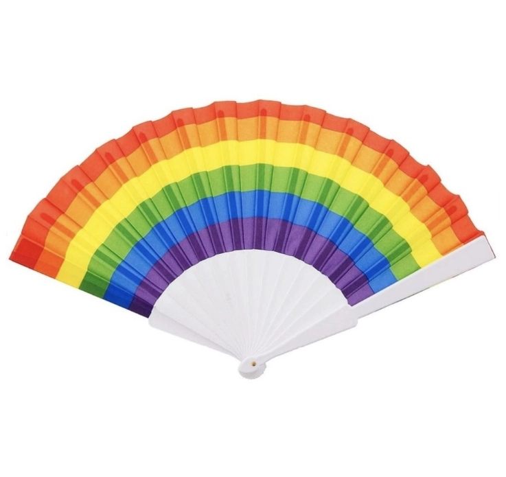 Leque De Mao Dobravel Arco Iris Ref.q23333