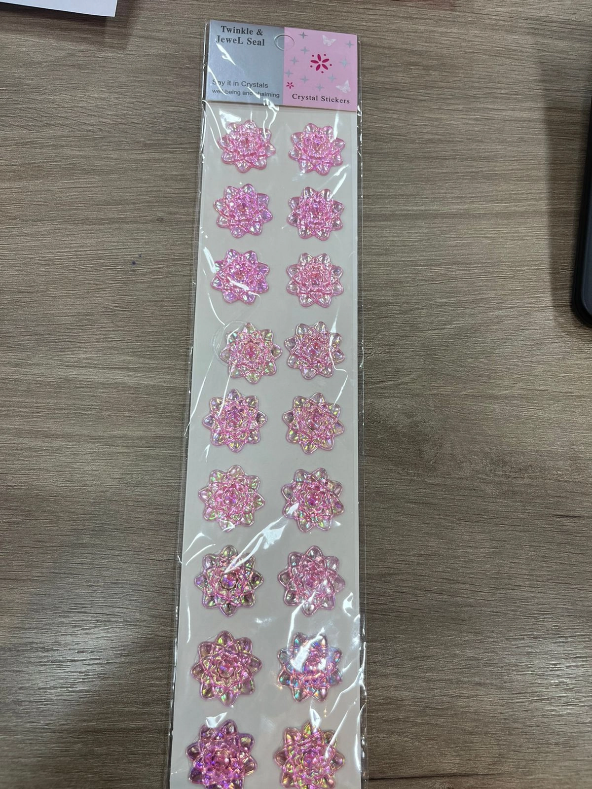 Cartela Adesiva Cristal Stickers Flor Rosa Gd 5625 Real Price
