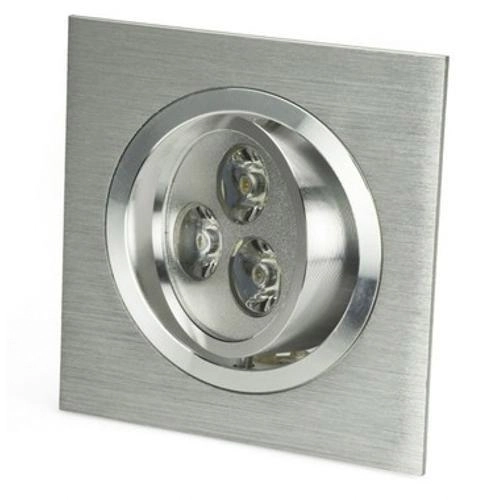 Spot Alumínio Quadrado 3w Led Branco Quente