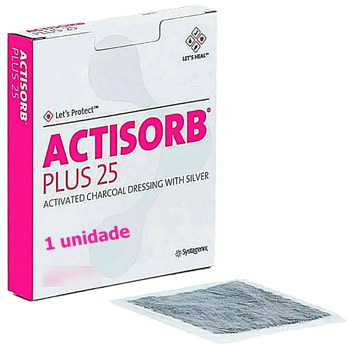 Curativo Actisorb Plus25 Carvão Ativado Prata 6.5x9.5cm - unidade