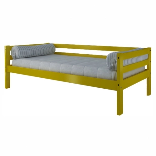 Sofá Cama Amarelo Madeira Maciça