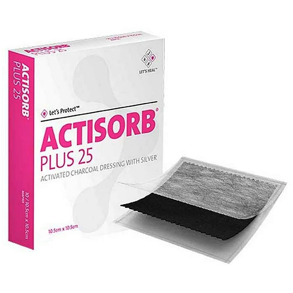 Actisorb Plus 25 10,5 Cm X 10,5 Cm - Cobertura De Carvão Ativado Com Prata