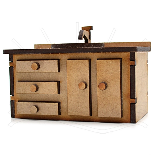 Mdf Miniatura Gabinete De Banheiro 4x17x9