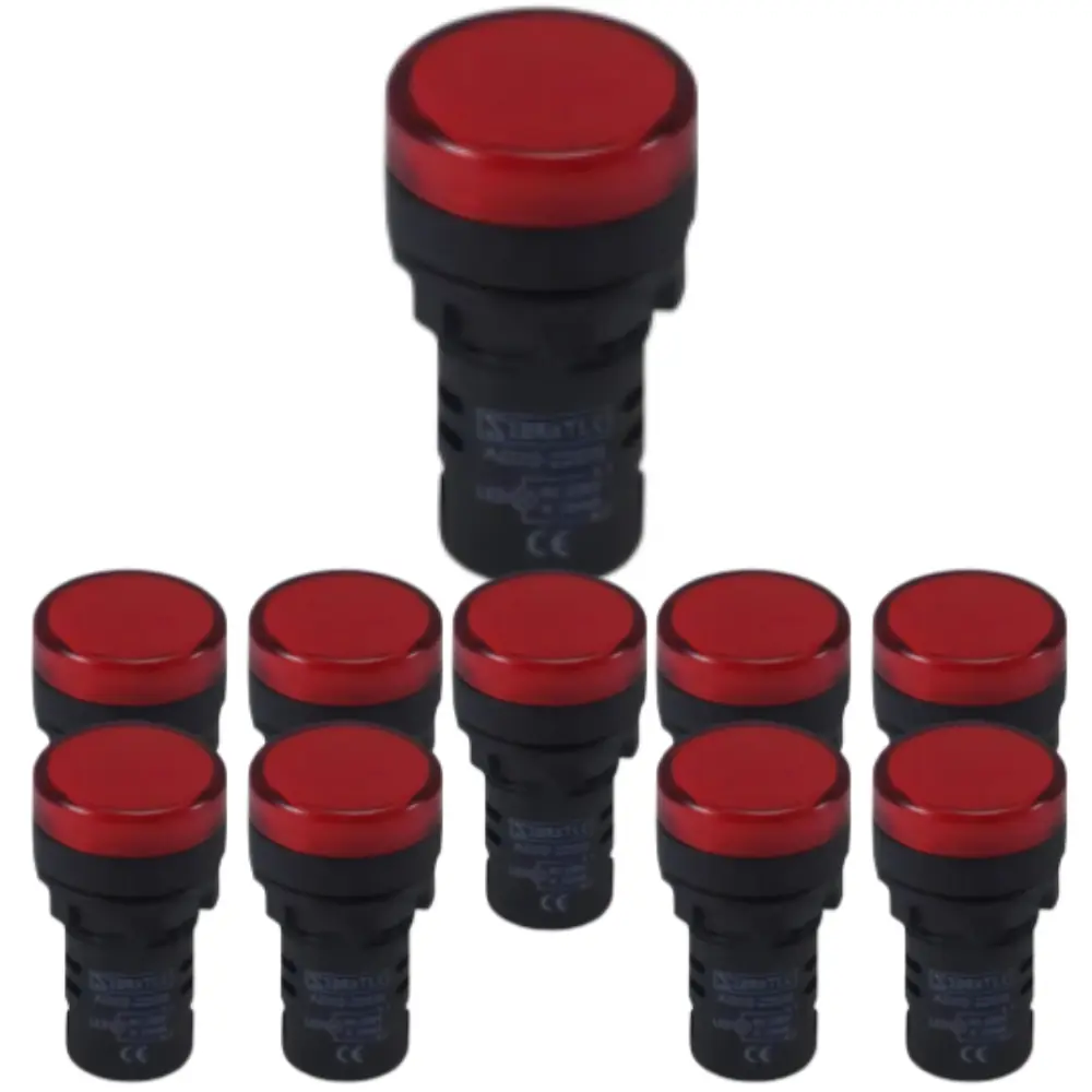 Kit 10 Sinaleiro Led 22mm 24v Vermelho Stark