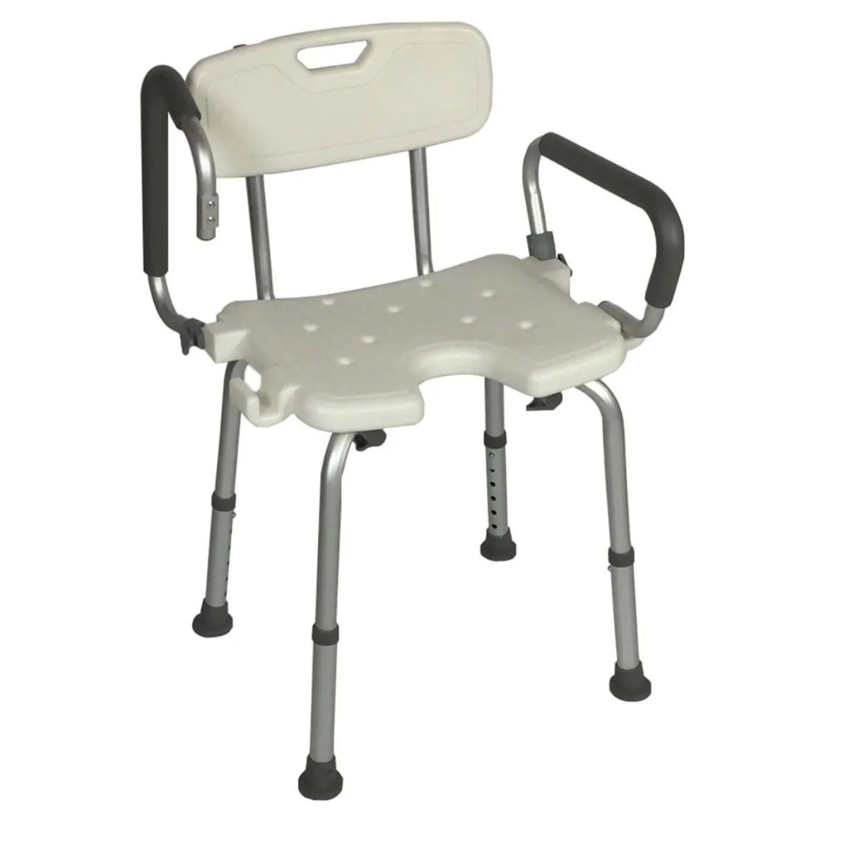 Banqueta de Alumínio para Banho com Braços Escamoteáveis FST5209 ZIMEDICAL