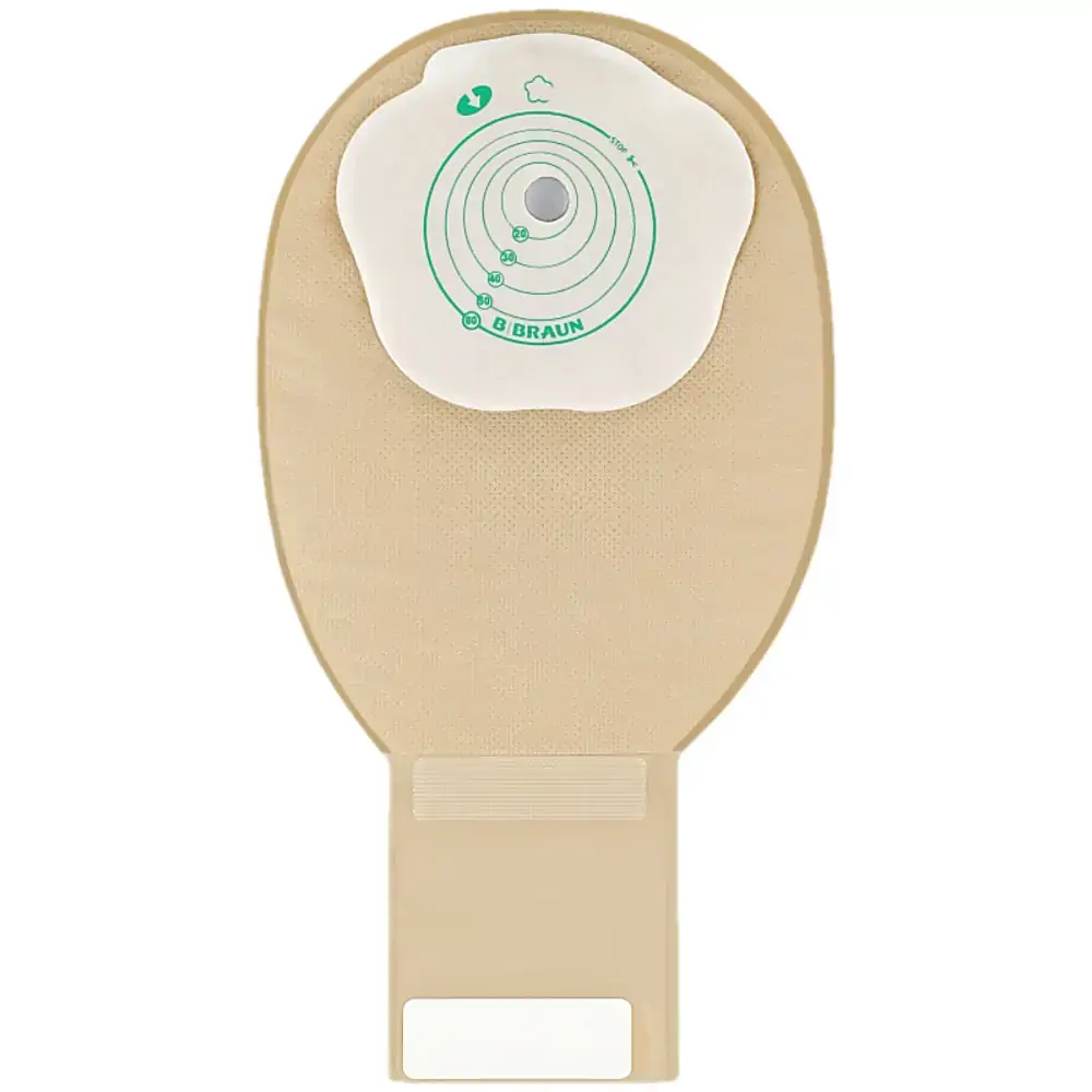 Bolsa De Colostomia Flexima Ileo Midi B Braun - Drenável - Recortável - Bege - 42715