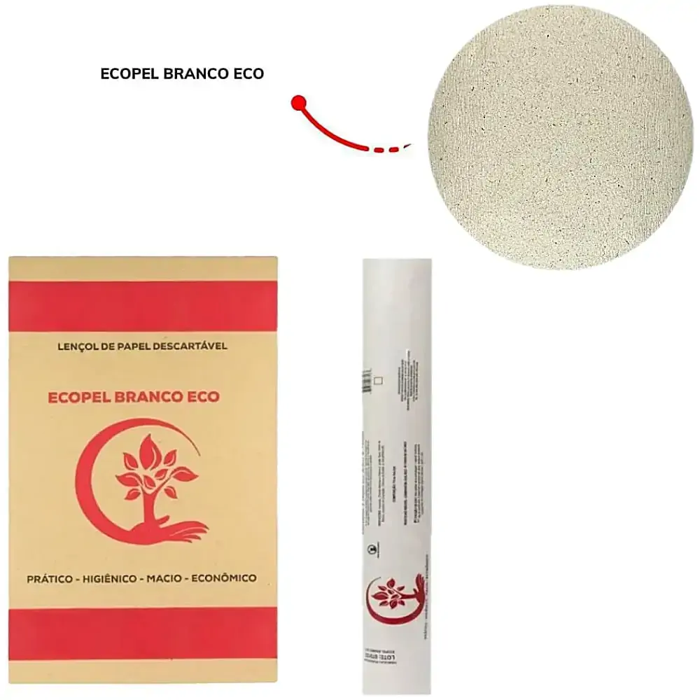 Lençol de Papel em Rolo Ecopel Branco - 70 cm X 50 m