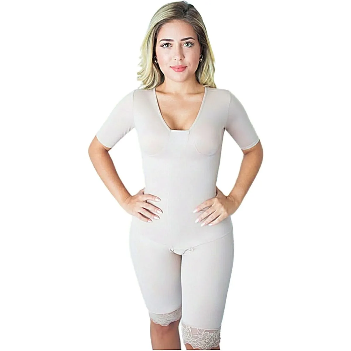 Cinta Modeladora 1/2 Perna 732A com Manga 3/4 Tam 46/G Bege