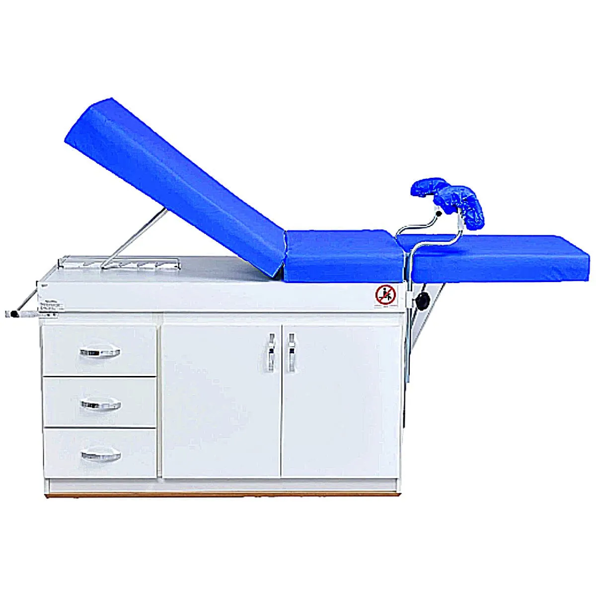 Mesa Ginecológica Luxal Gabinete MDF Azul Royal 2 Portas/3 Gavetas