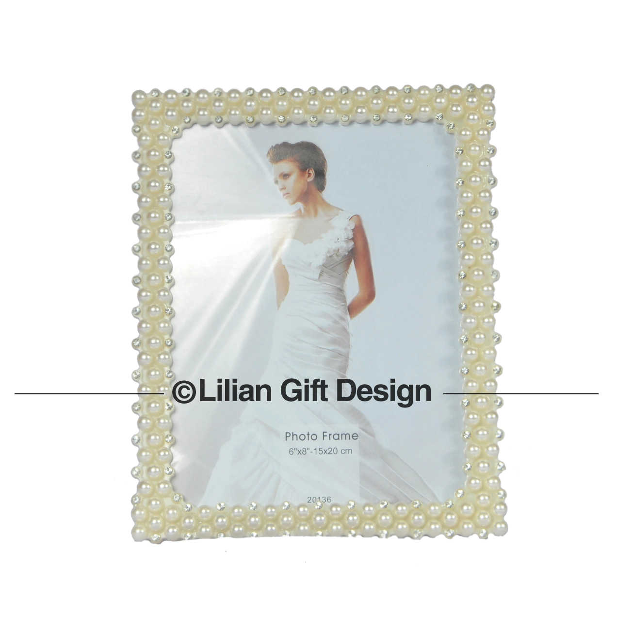 Porta Retrato Lilian Gift 20x15cm Vd Perolas