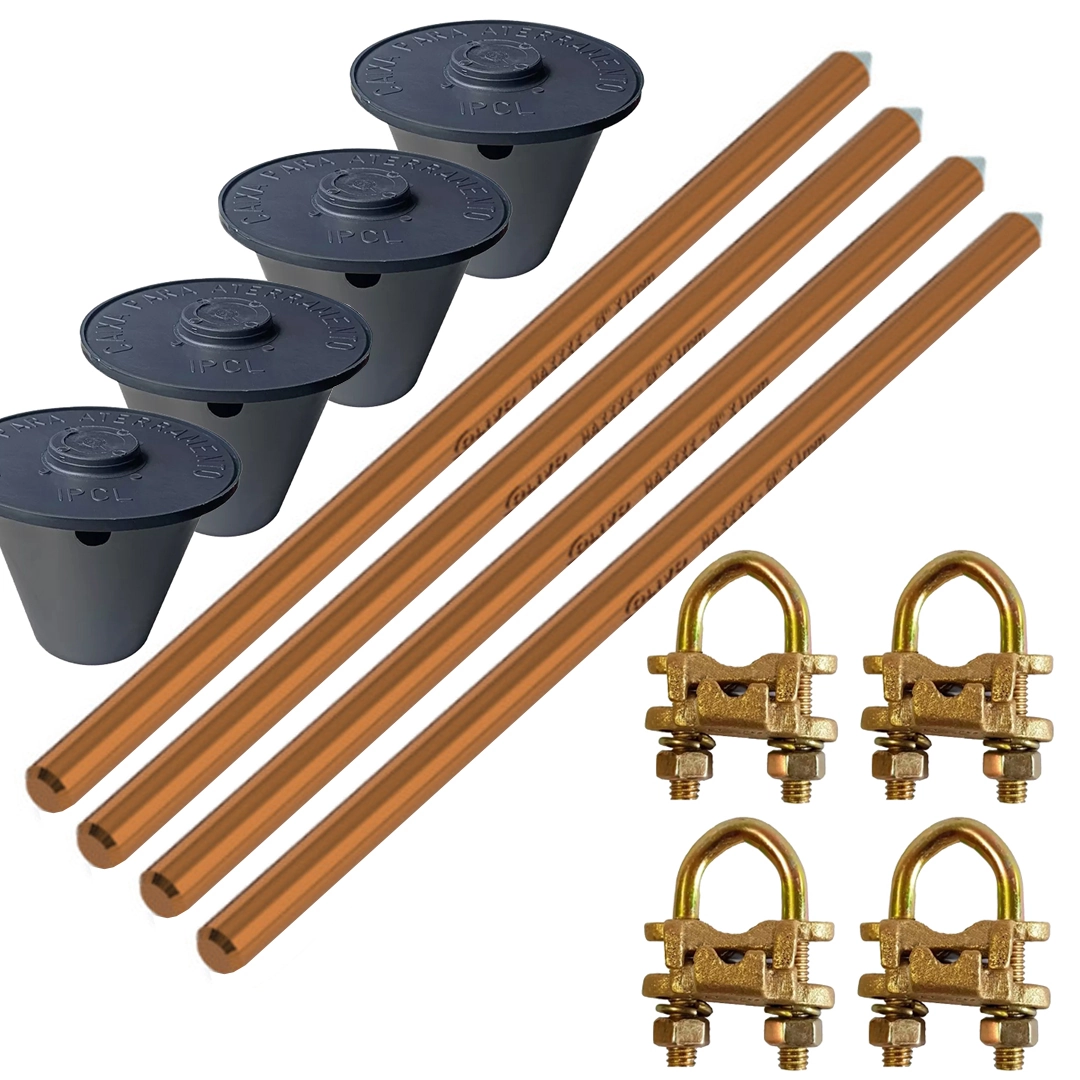 Kit 04 Hast Alt Camad Aterr 5/8 14,3mmx2,4m+02 Gtdu+02 Caixa