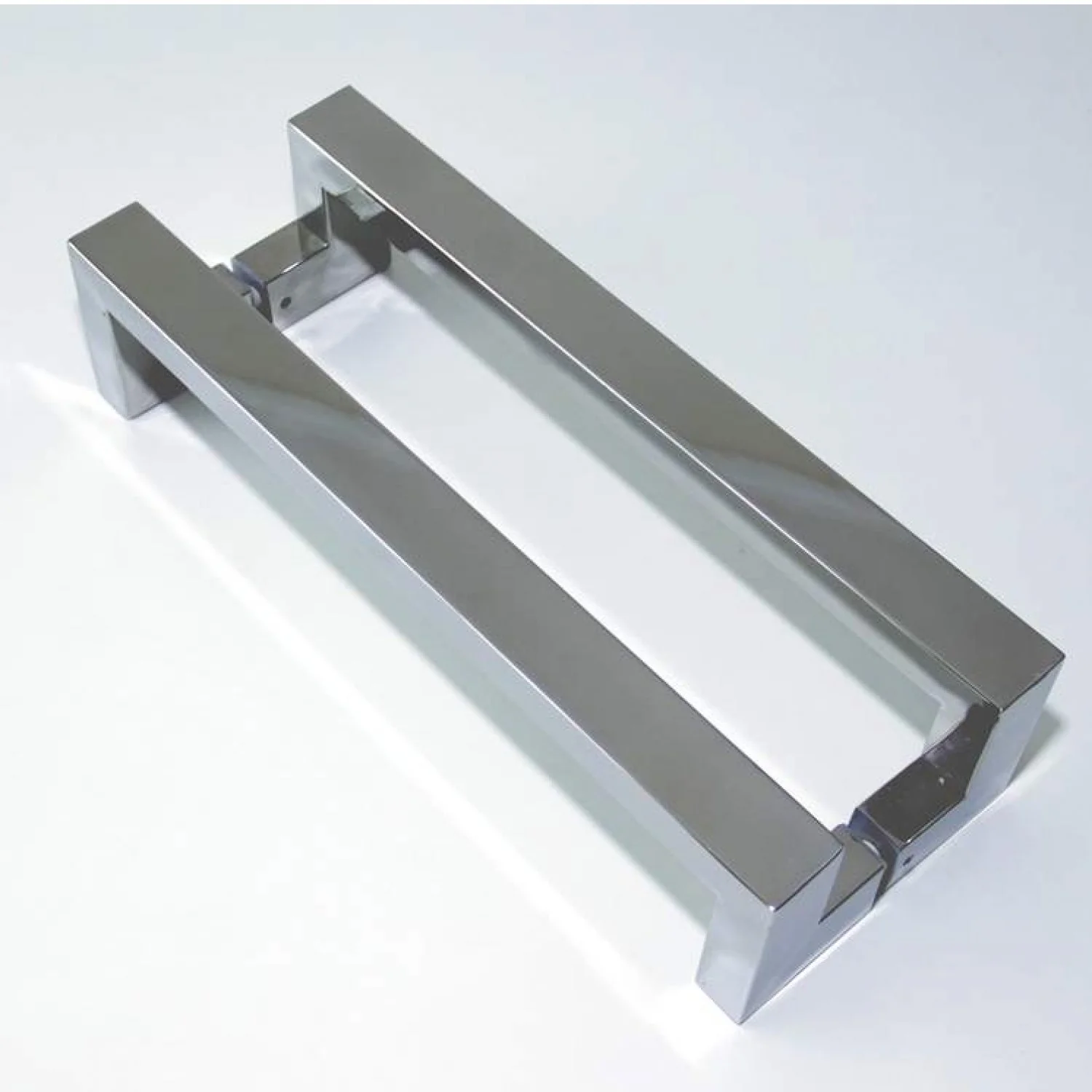 Puxador Para Porta Duplo Em Inox Tokyo 40cm Geris Prata