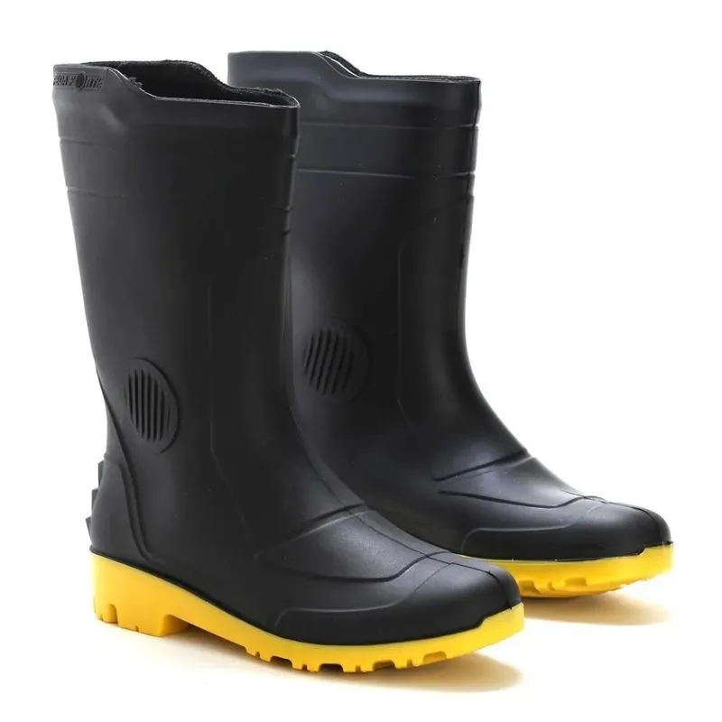 Bota Pvc P.forte S/forro Preta Sola Amarela 41 Grendene