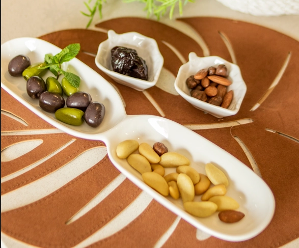 Bandeja Kit Folha Ceramica 114445 Ld