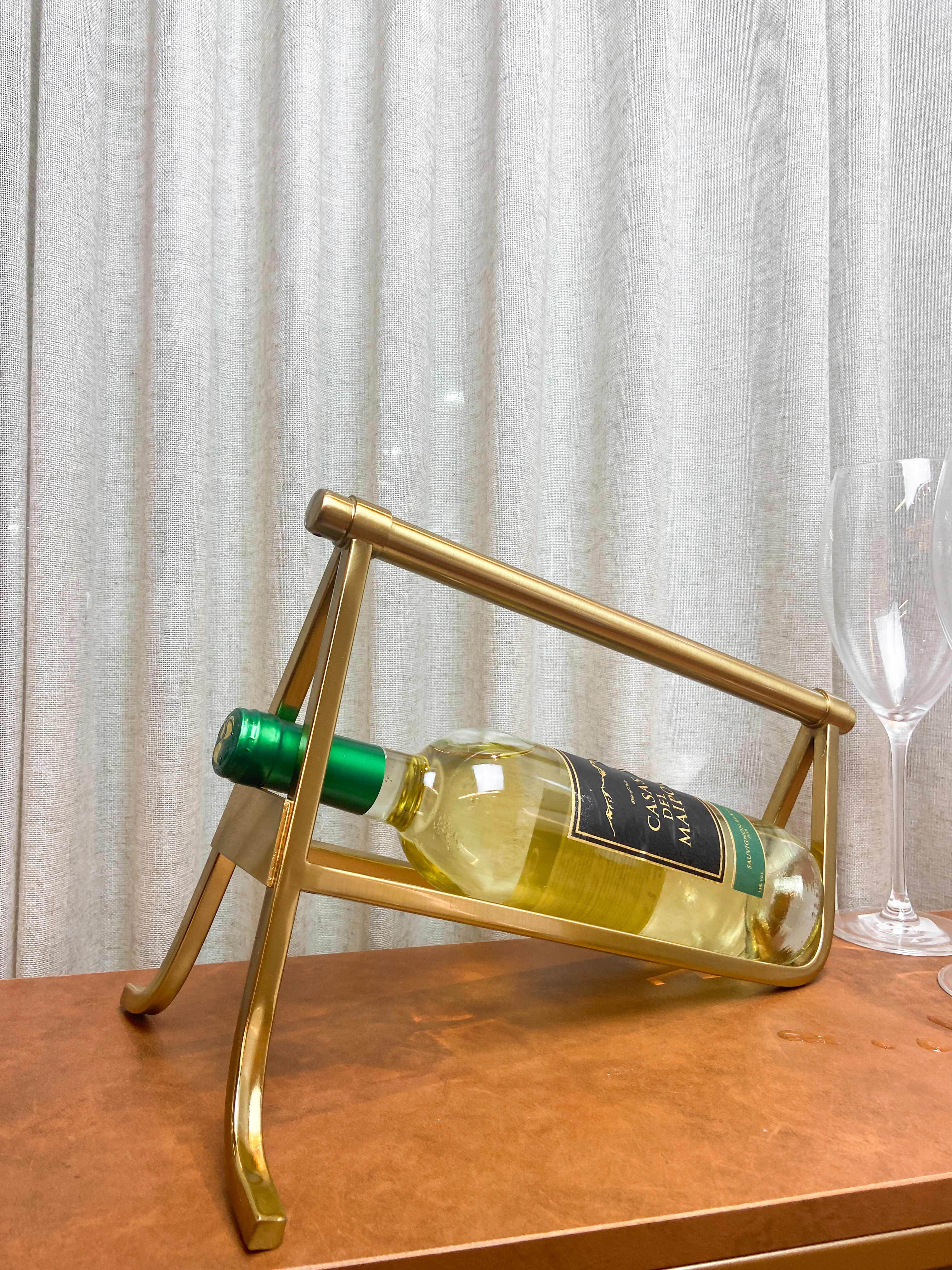 Porta Vinho Metal Dourado 37x20x24 115396 Ld