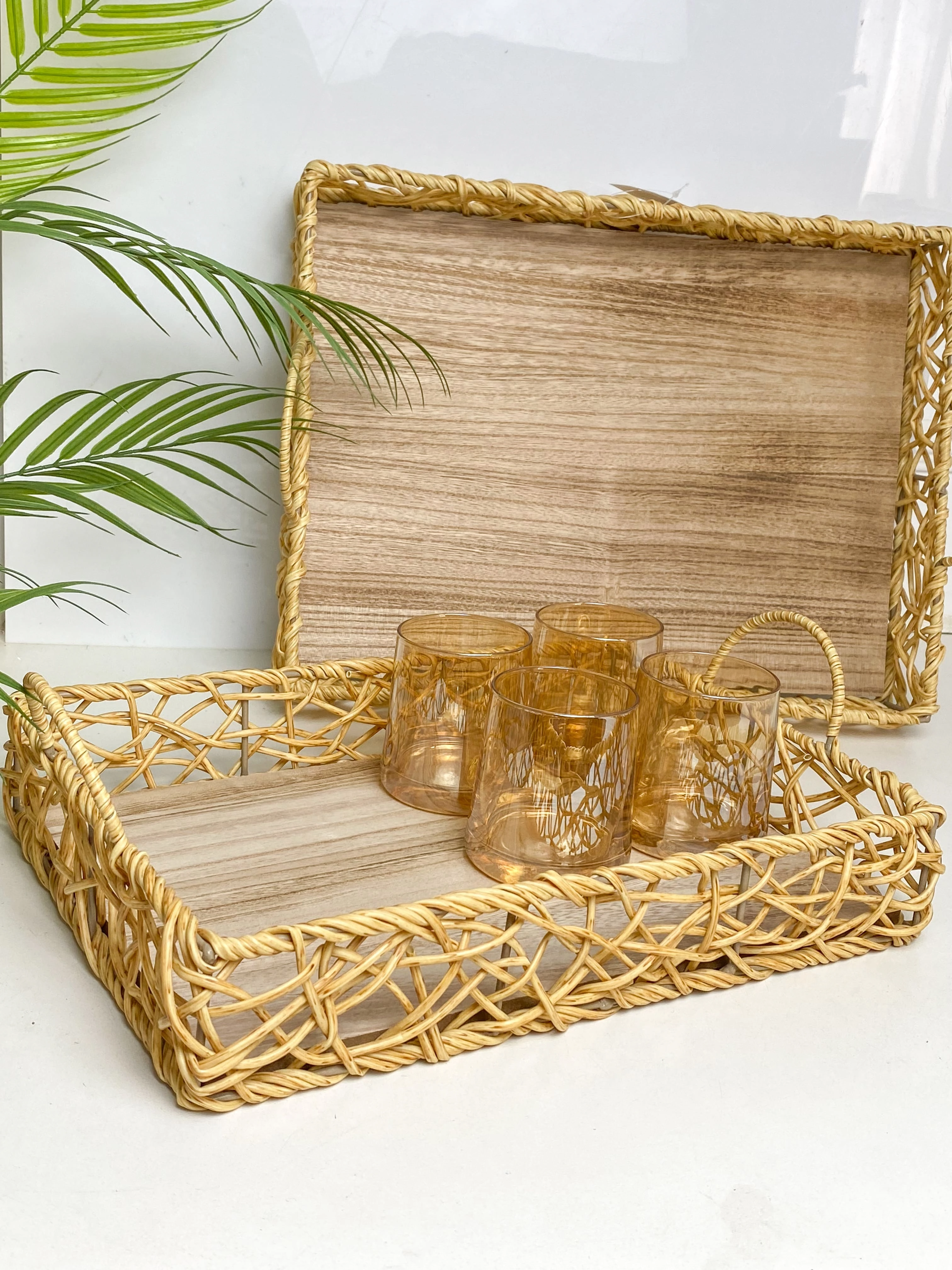 Bandeja Madeira Retangular Rustico Boho 123145 Ld