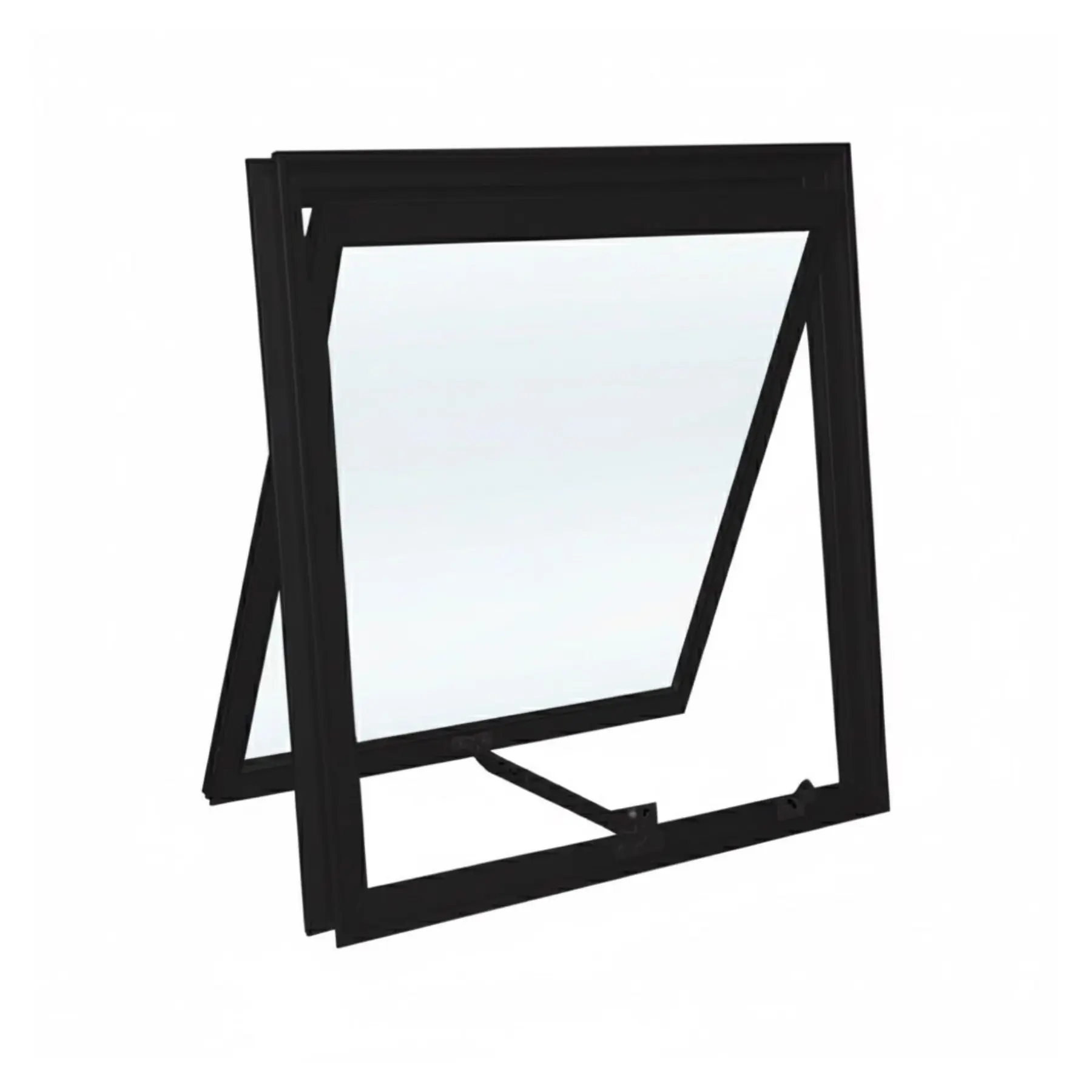 Janela Maxim-ar Alumínio Pintado Preto Linha Slim com Vidro Liso Incolor 60x60cm Líder
