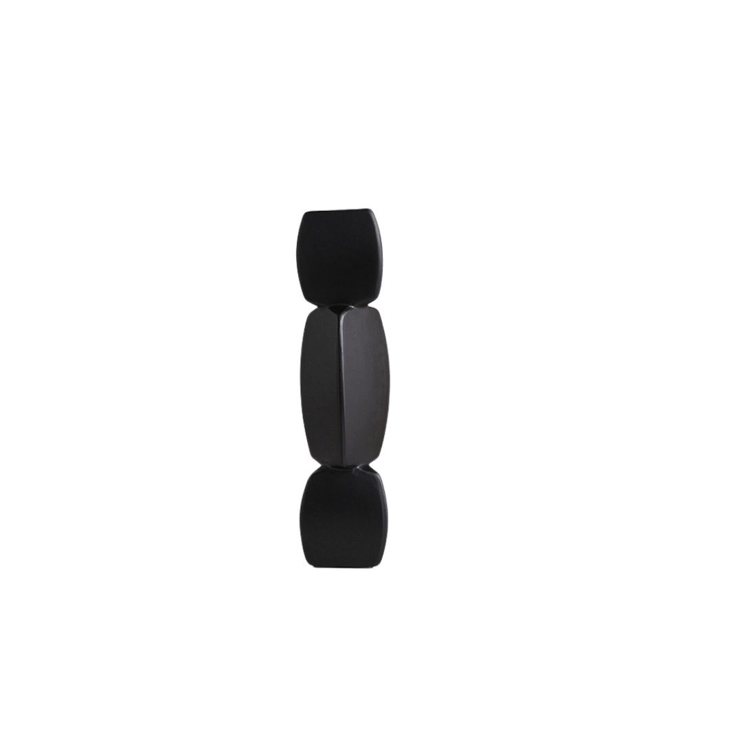 Vaso Ceramica Formas Preto 8x8x31 132114 Ld