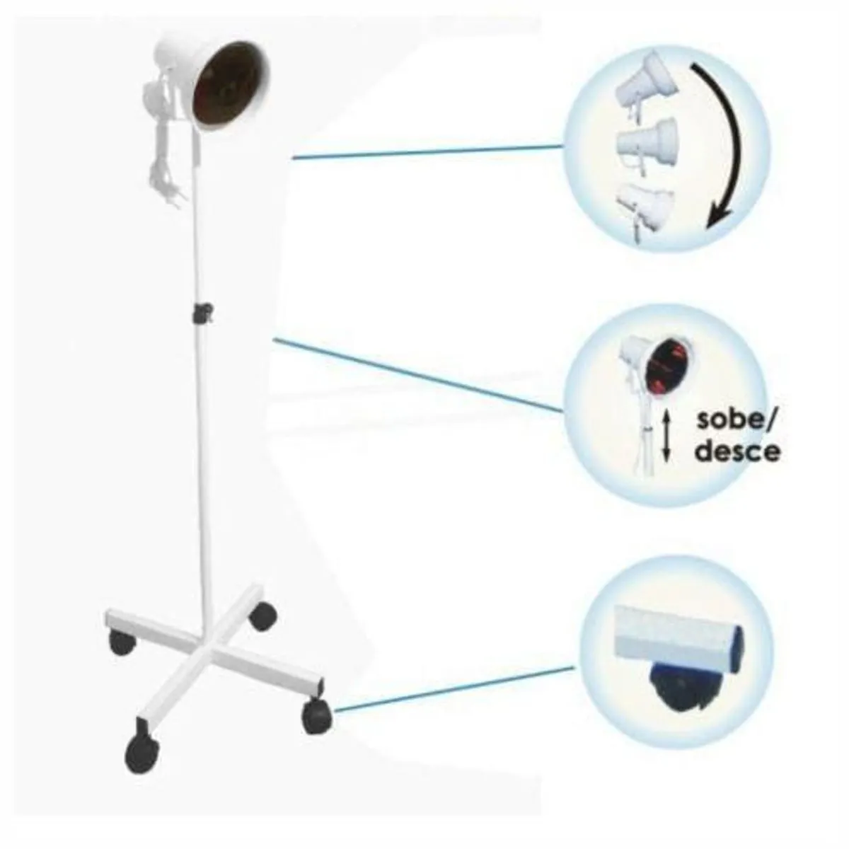 Suporte Para Lâmpada Com Refletor Móvel E Regulagem De Altura