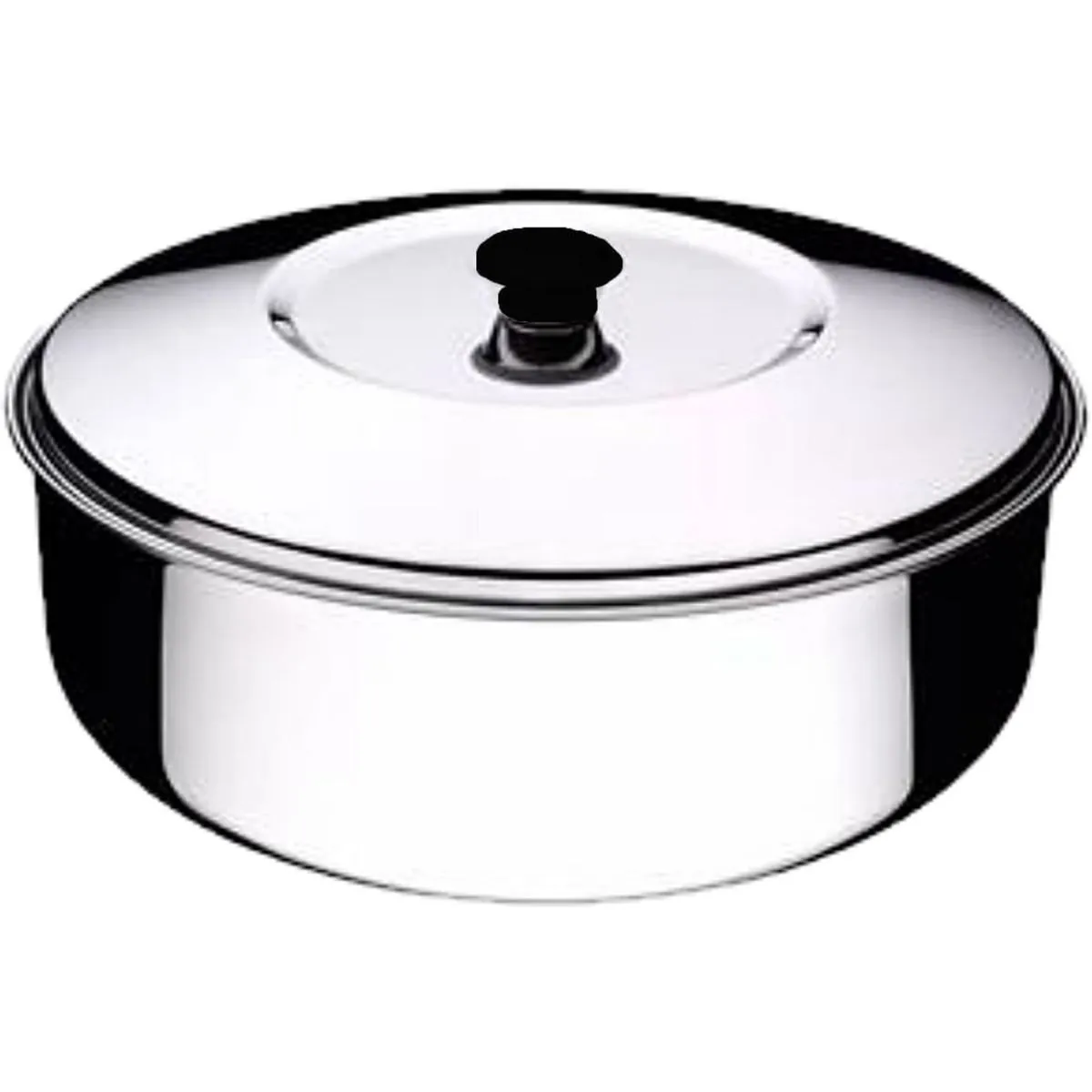 Cuba para Assepsia Aço Inox Redonda com Tampa 14X6cm - unidade