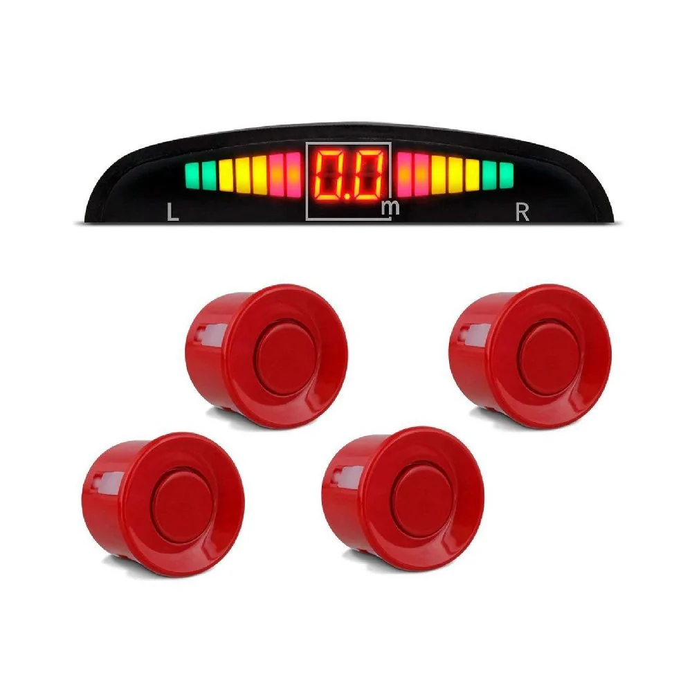 Sensor de Estacionamento Vermelho com 4 Sensores e Display - H TECH SSR04