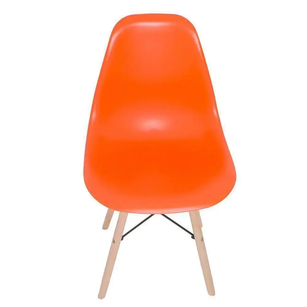 Cadeira Eiffel Charles Eames Madeira Sala De Jantar Laranja