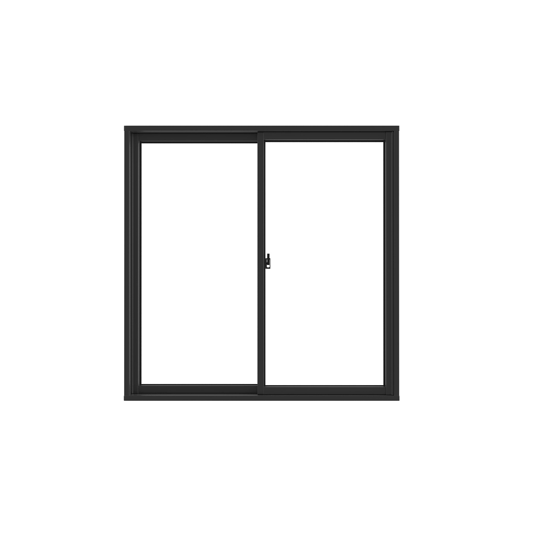 Janela de Alumínio de Correr 2 Folhas 100x100cm com Vidro 3mm Slim Líder Preta