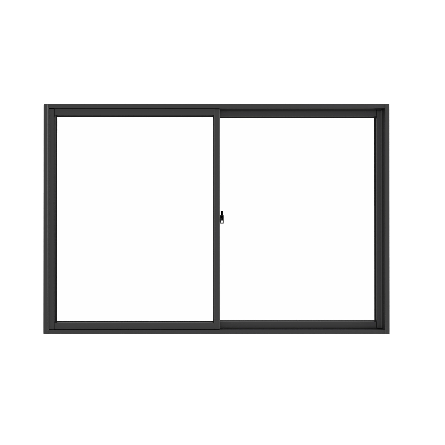 Janela de Alumínio de Correr 2 Folhas 100x120cm com Vidro 3mm Slim Líder Preta