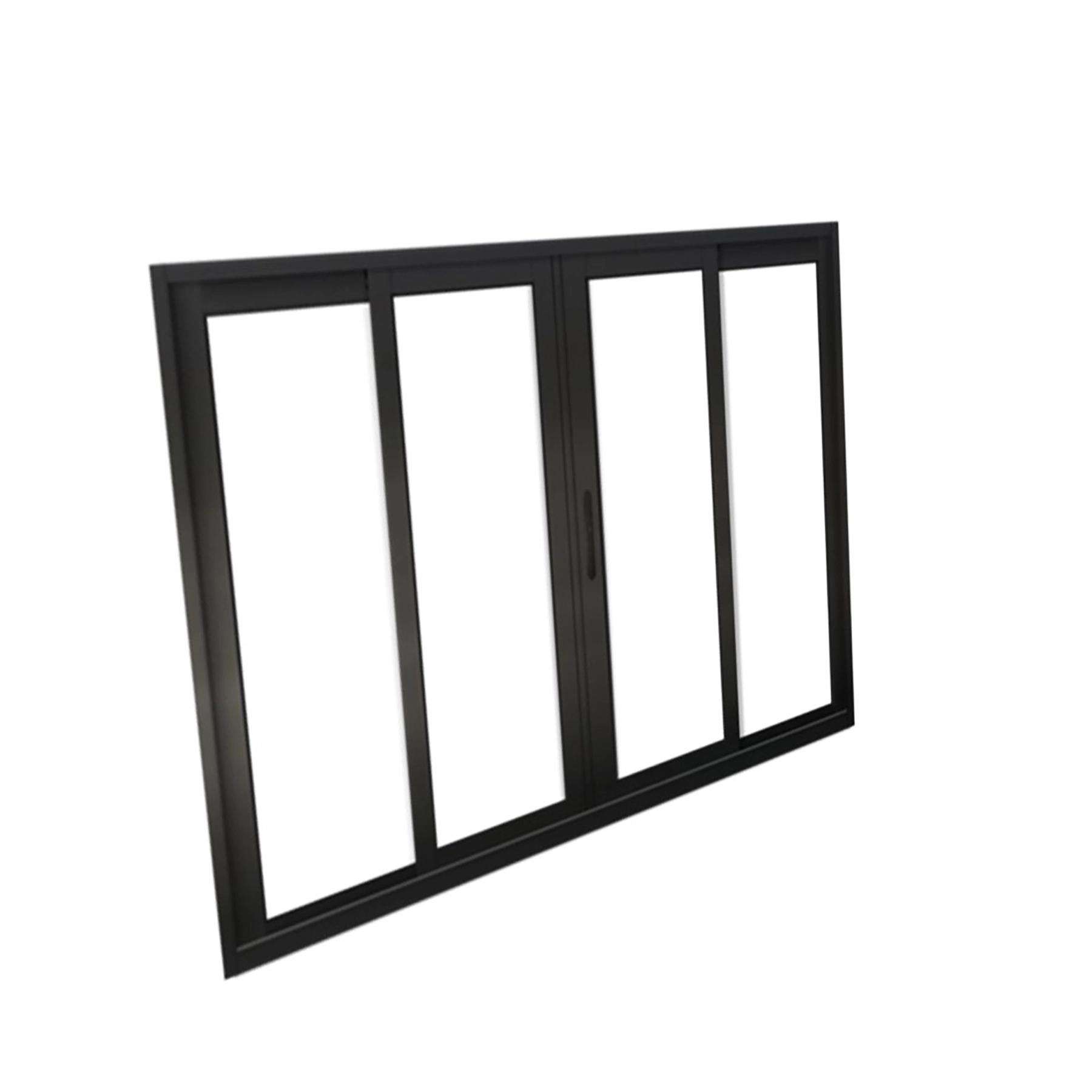 Janela de Alumínio de Correr 4 Folhas 100x200cm com Vidro 3mm Palace Líder Preta