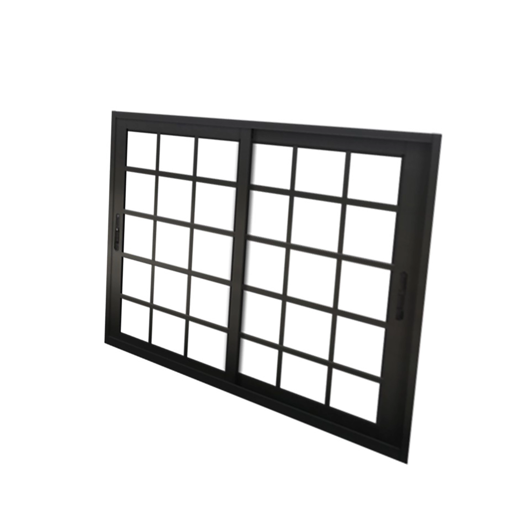 Janela de Alumínio de Correr 2 Folhas 100x150cm com Grade e Vidro 3mm Palace Líder Preta