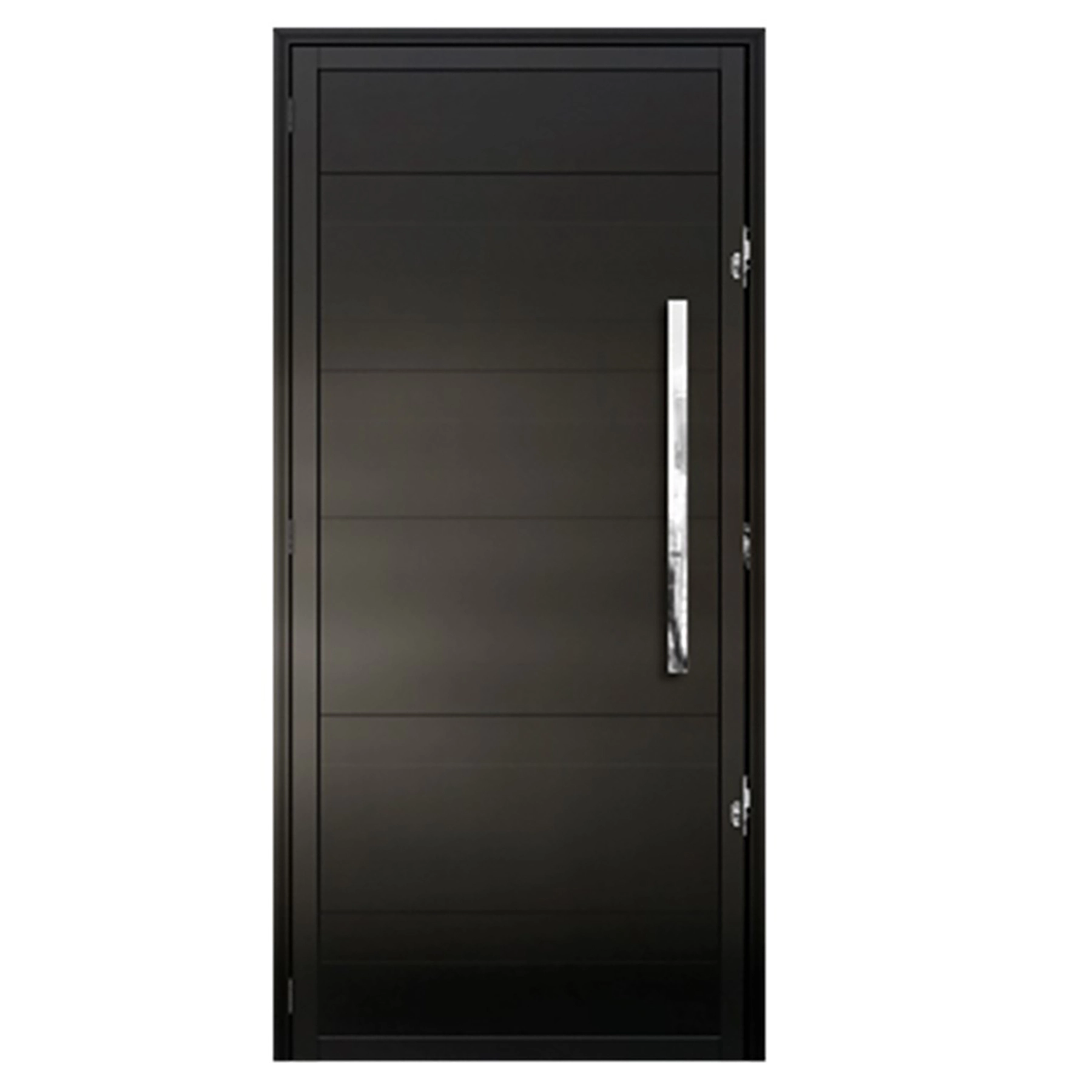 Porta Pivotante de Giro 1 Folha Alumínio Pintado Preto 2,10x1,20m Lado Esquerda Linha Palace Líder
