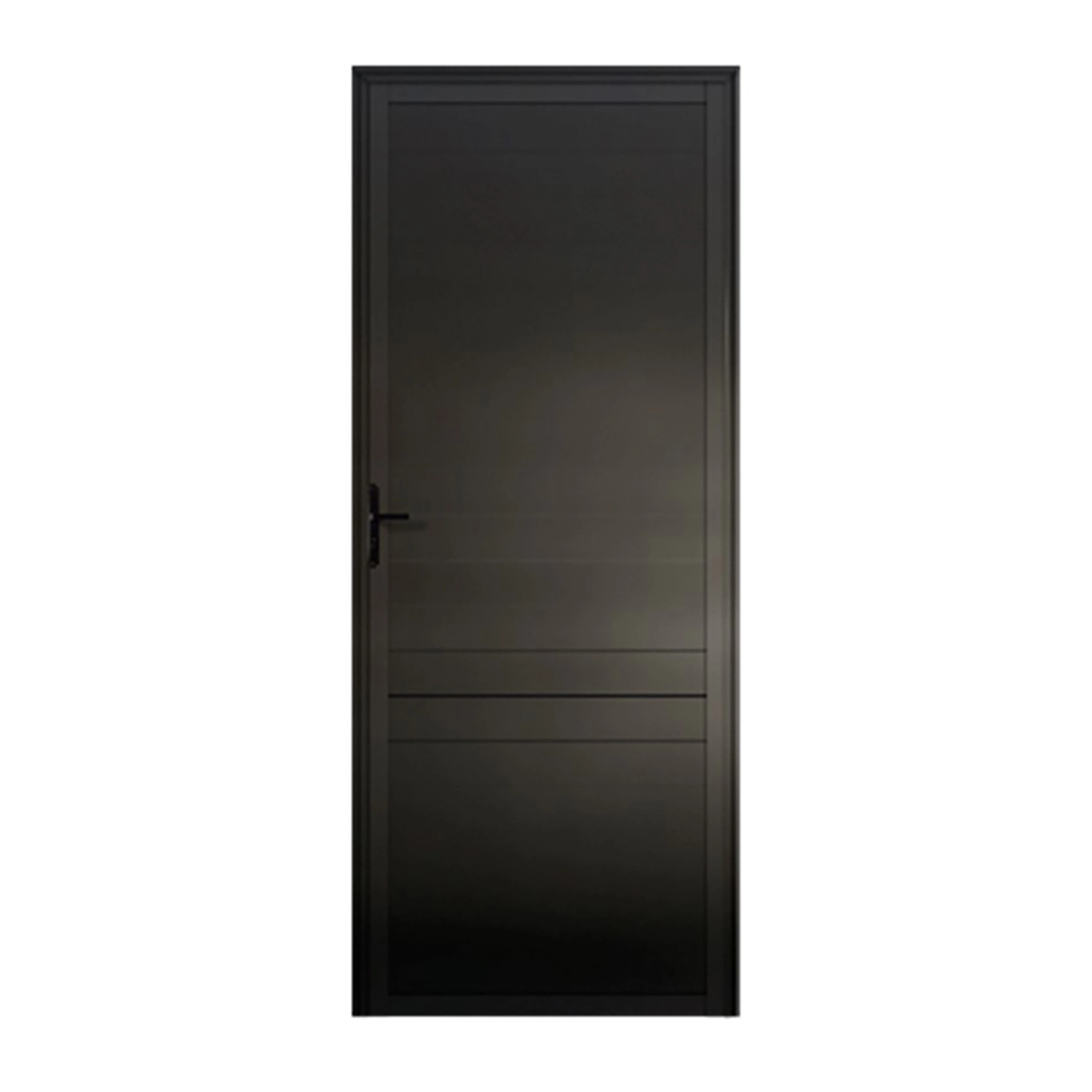 Porta Lambrill de Giro 1 Folha Alumínio Pintado Preto 2,10x0,86m Lado Direito Linha Palace Líder