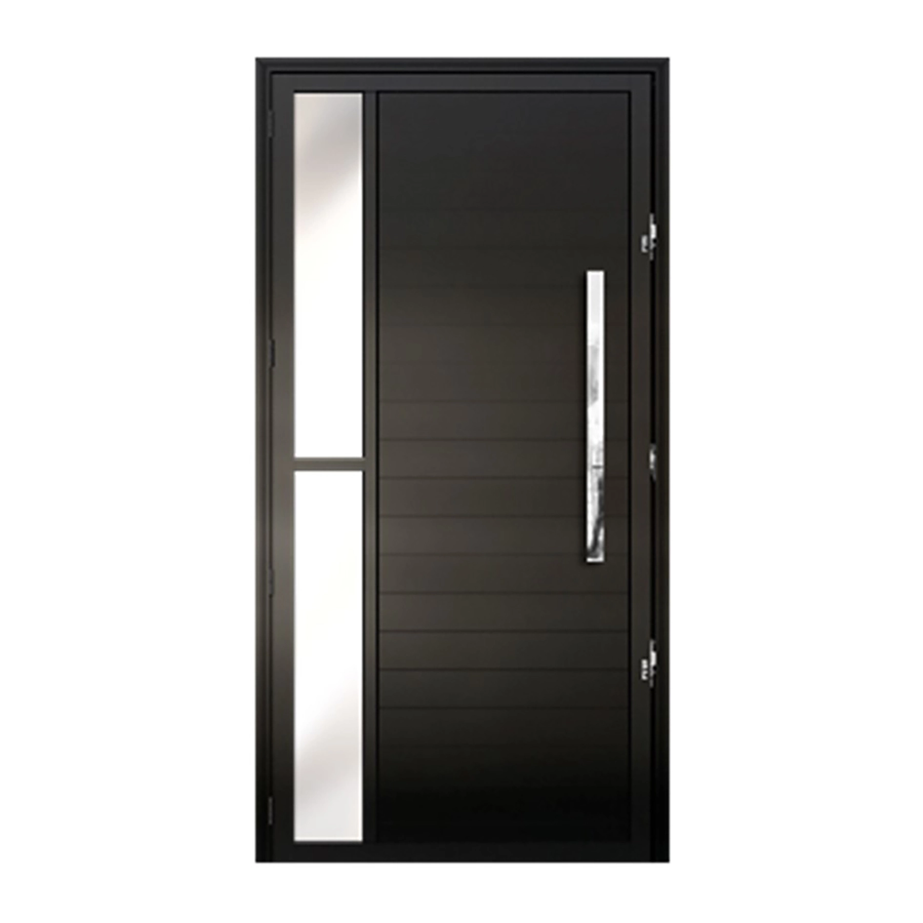 Porta Lambril de Giro 1 Folha com Visor Alumínio Pintado Preto 2,10x1,00m Lado Esquerdo Linha Palace Líder