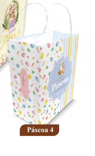 Sacola Papel M 24,5x20x11cm Pascoa 4 Emp Box