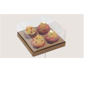 Caixa Cupcakes C/tampa 4 Kraft