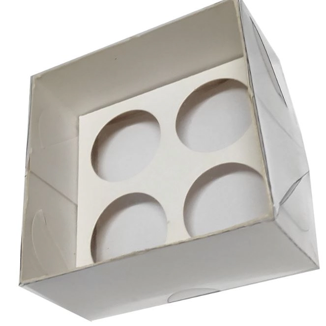 Caixa Brigadeiro 4 Doces Branco C/tampa Pvc Emporio