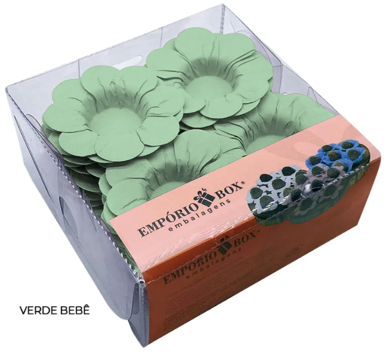 Forminha Petala De Papel Verde Bebe C/50 Emporio