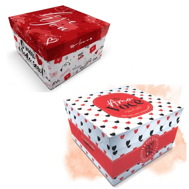 Caixa P/presente I Love You 17x17x10cm